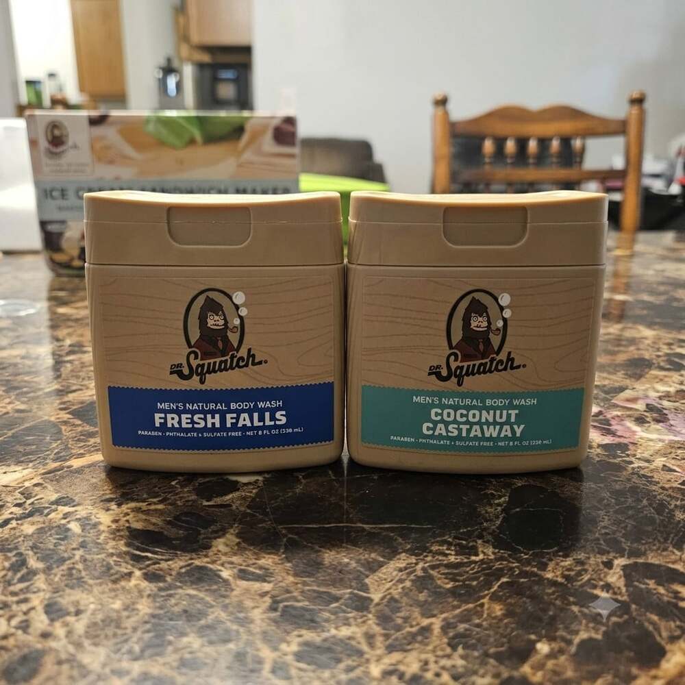 Dr. Squatch Body Wash 2-Pack Bundle Fresh Falls & Coconut Castaway 8oz New